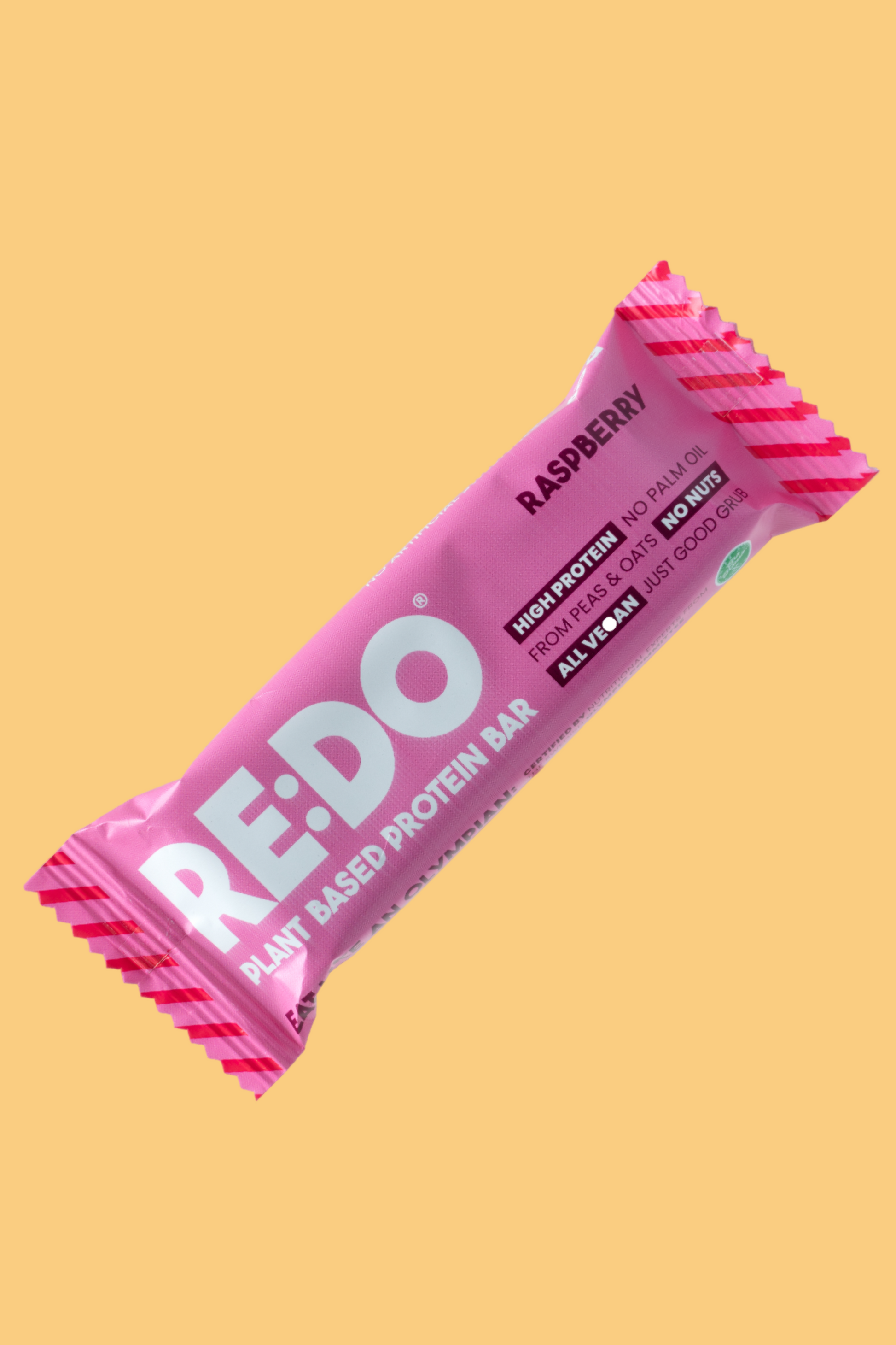 re:do plant based protein bar, raspberry taste